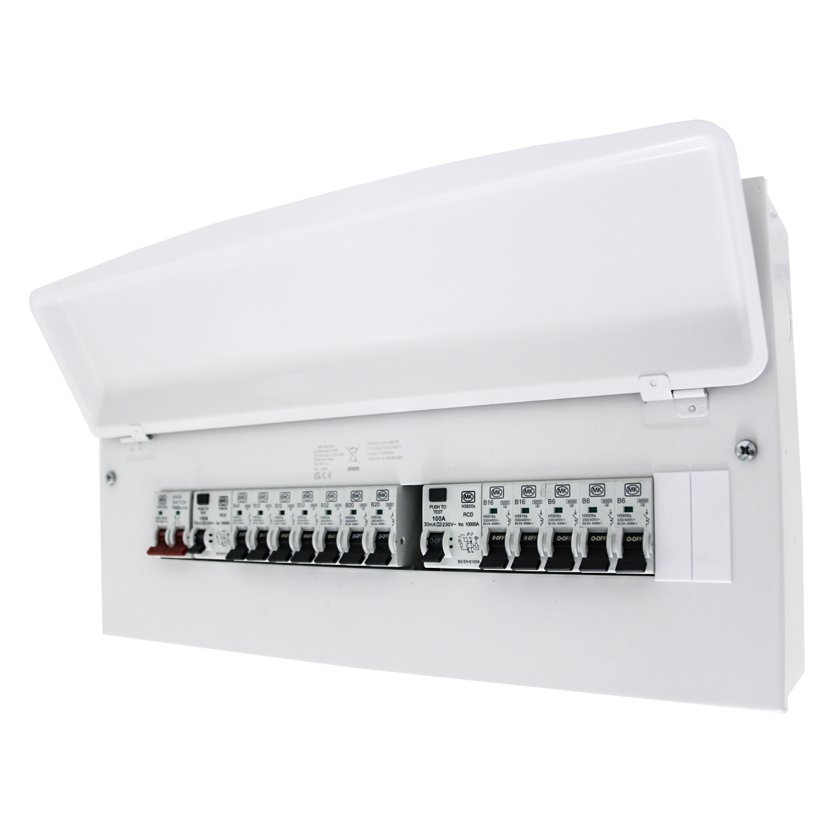 21 Way Metal Consumer Unit With 100A Switch 2 X 100A 30mA RCD -A 12 XMCB | MK CIRCUITPROTECTION