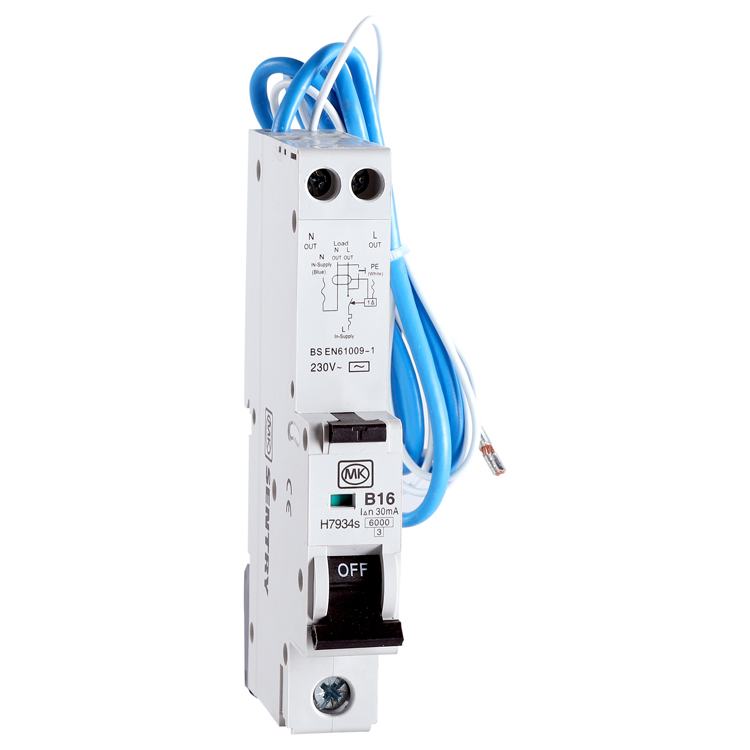 RCBO 16A 230V B CURVE 30MA TYPE AC SINGLE MODULE 6KA