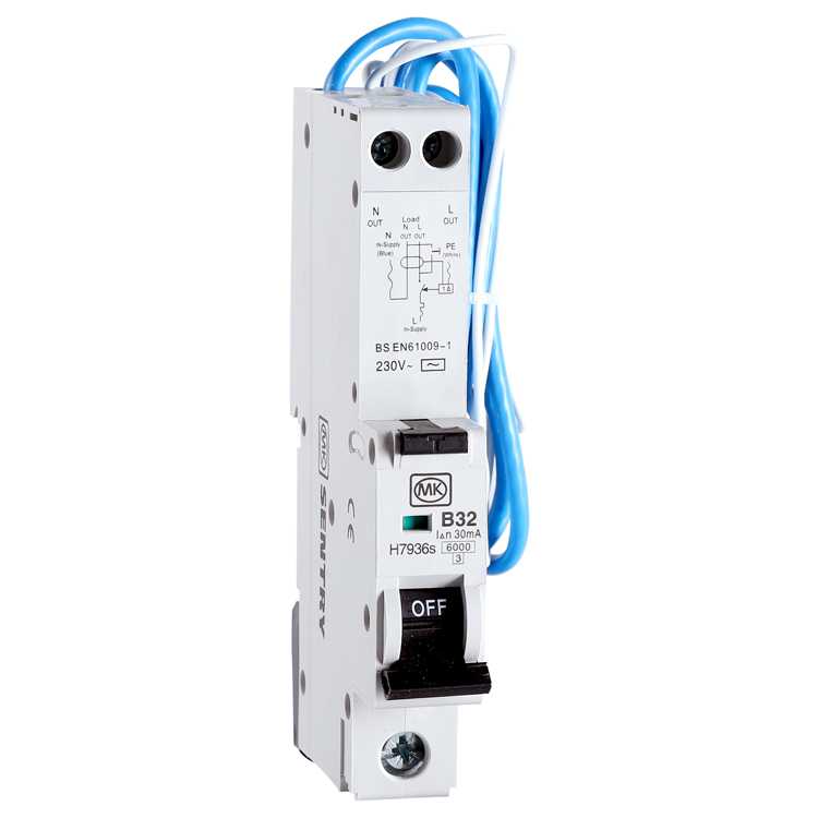 RCBO 32A 230V B CURVE 30MA TYPE AC SINGLE MODULE 6KA