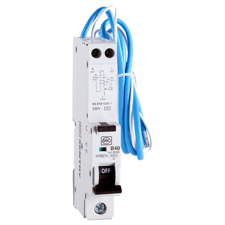 RCBO 40A 230V B CURVE 30MA TYPE AC SINGLE MODULE 6KA