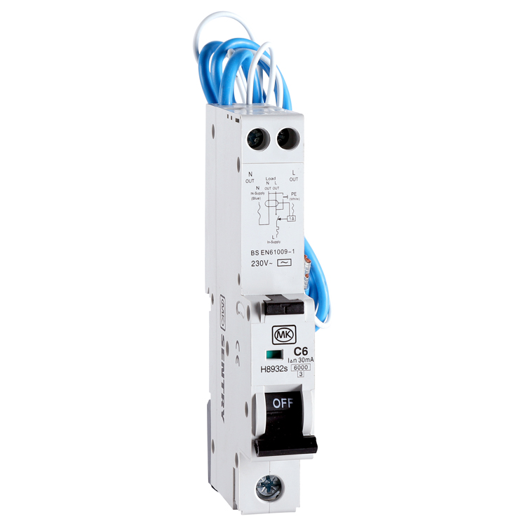 RCBO 6A 230V C CURVE 30MA TYPE AC SINGLE MODULE 6KA
