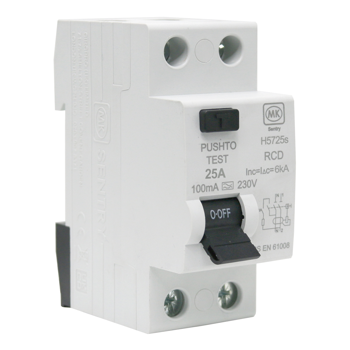 25A 2Pole 2Module 100mA Type A RCD | MK CIRCUITPROTECTION