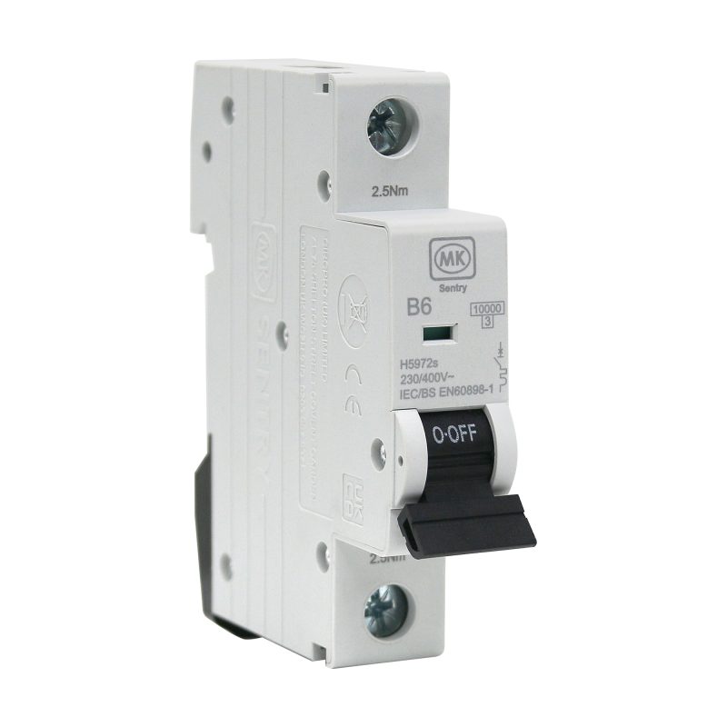 MCB 6A  SINGLE POLE B CURVE 10KA