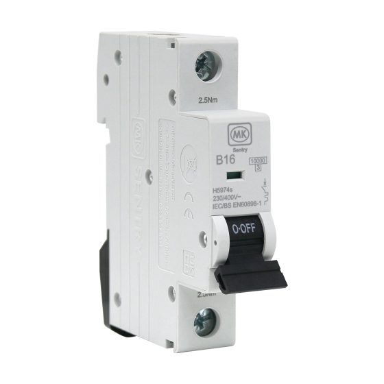 MCB 16A  SINGLE POLE B CURVE 10KA