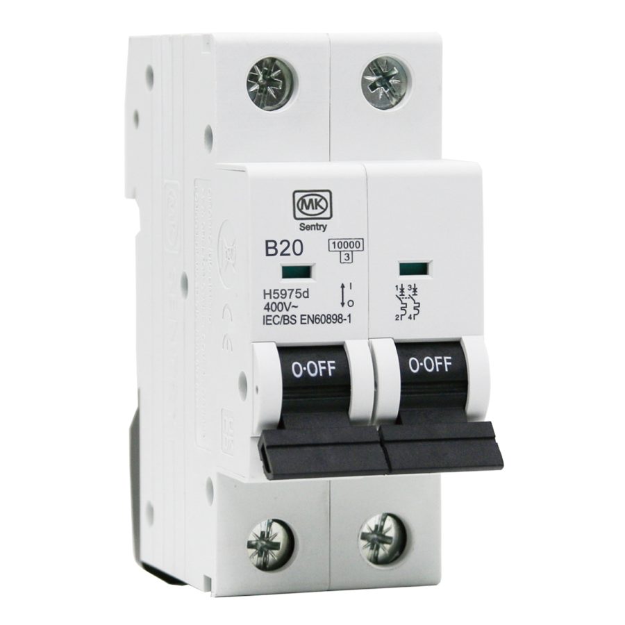 MCB 20A  2P B CURVE 10KA