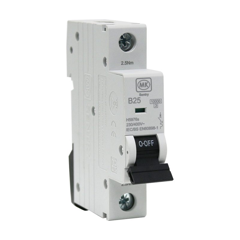 MCB 25A  SINGLE POLE B CURVE 10KA