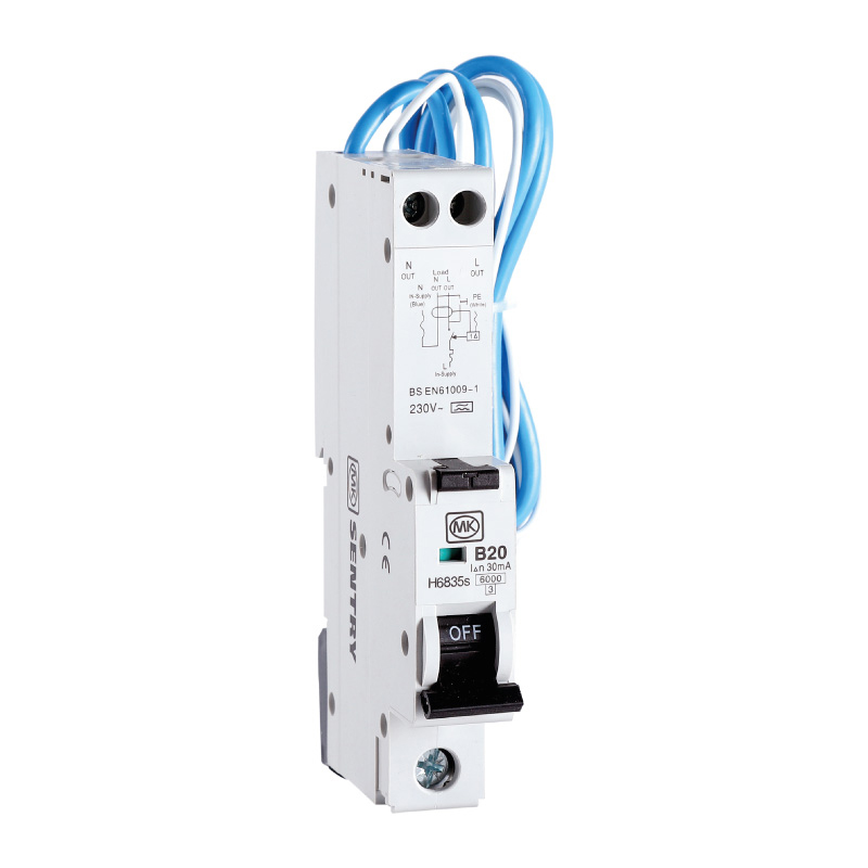 RCBO 20A 230V B CURVE 30MA TYPE A SINGLE MODULE 6KA