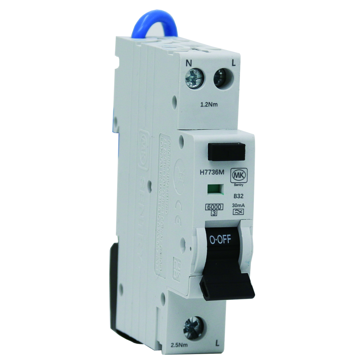 32A SINGLE POLE Bi-Directional B Curve Type A 30mA 6kA Miniature RCBO