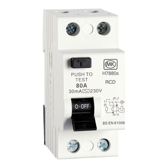 80A 2Module 30mA Type AC RCD