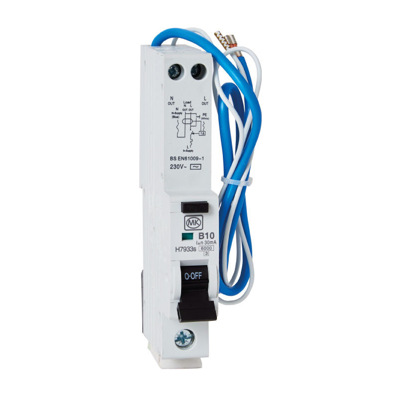 RCBO 10A 230V B CURVE 30MA TYPE AC SINGLE MODULE 6KA