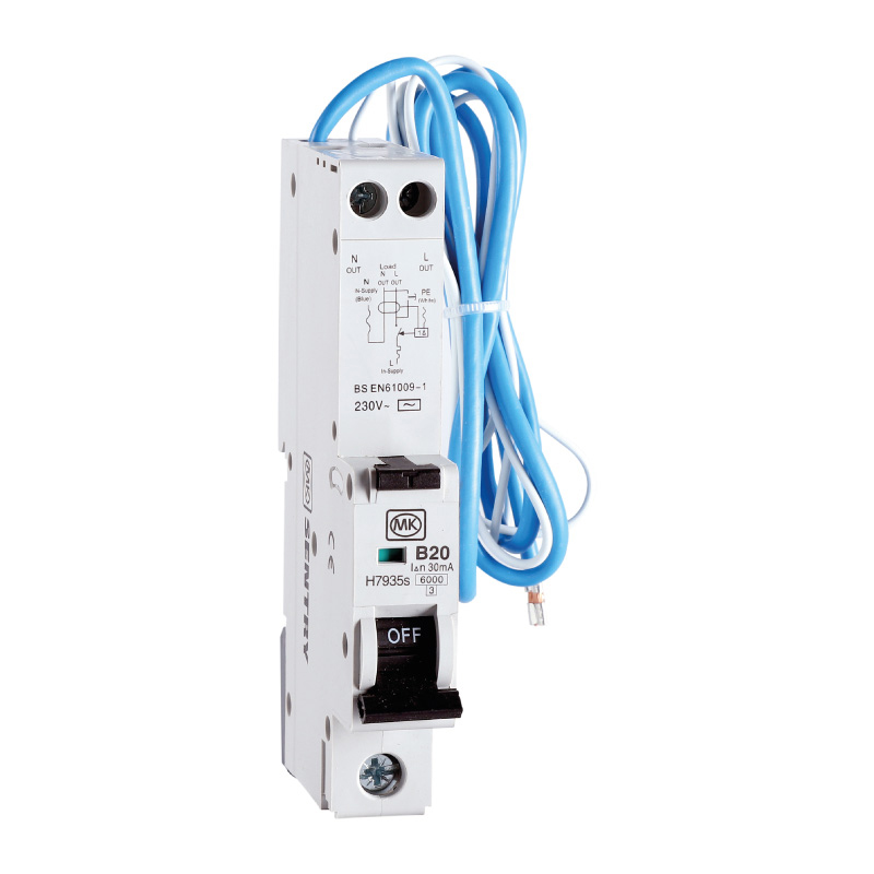 RCBO 20A 230V B CURVE 30MA TYPE AC SINGLE MODULE 6KA