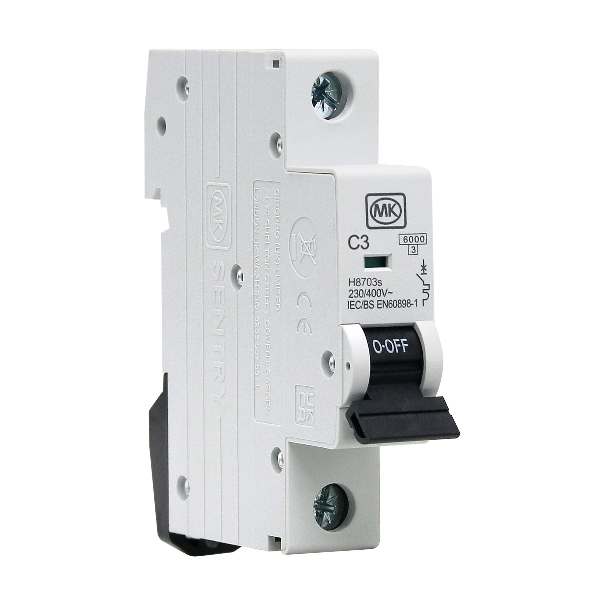 3A SINGLE POLE 6kA C CURVE MCB