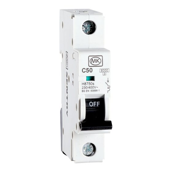 50A 1 POLE 6kA C CURVE MCB