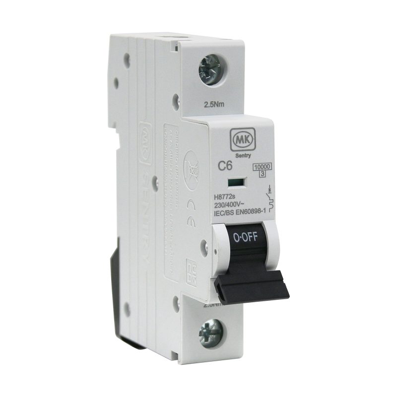 MCB 6A  SINGLE POLE C CURVE 10KA