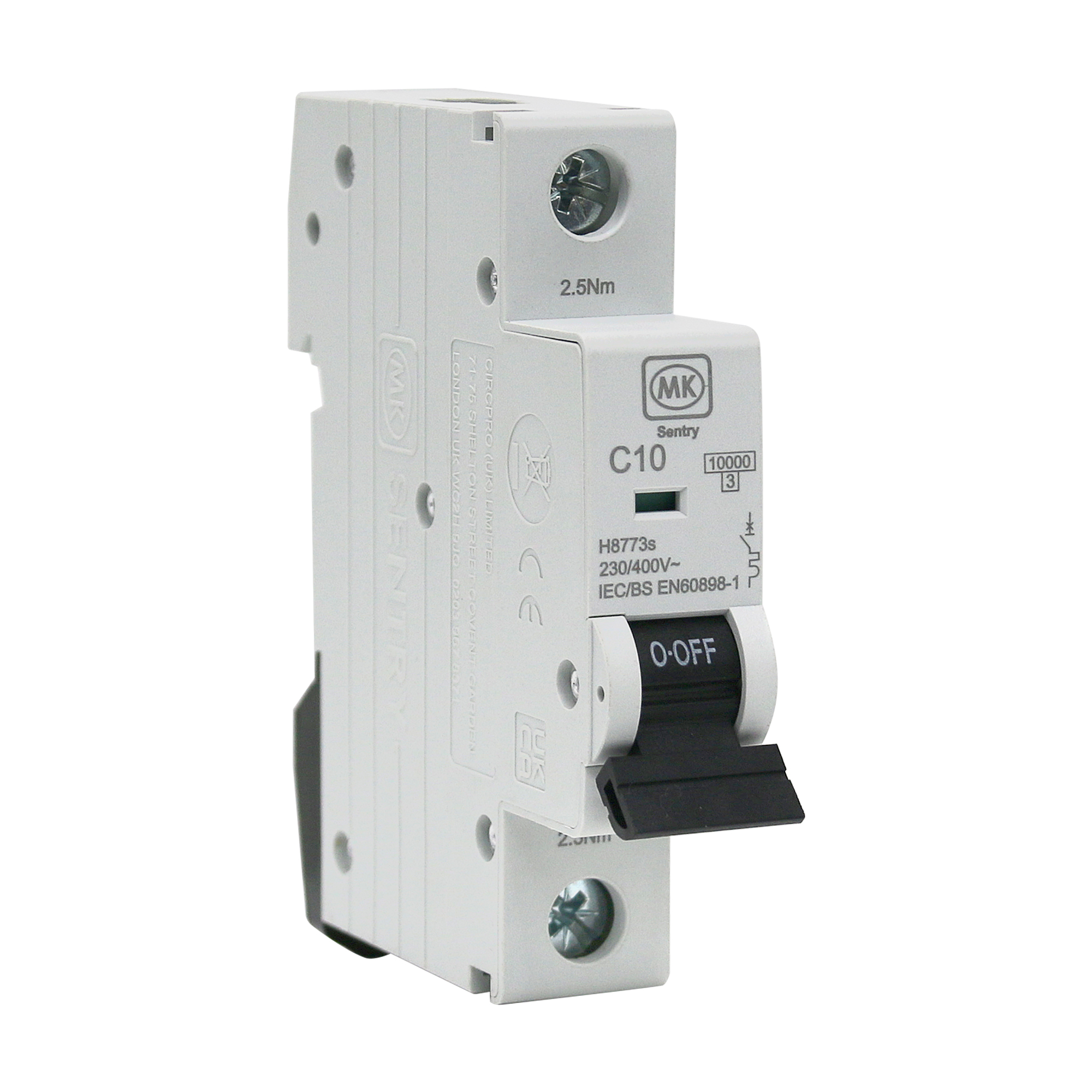 10A SINGLE POLE 10kA C CURVE MCB