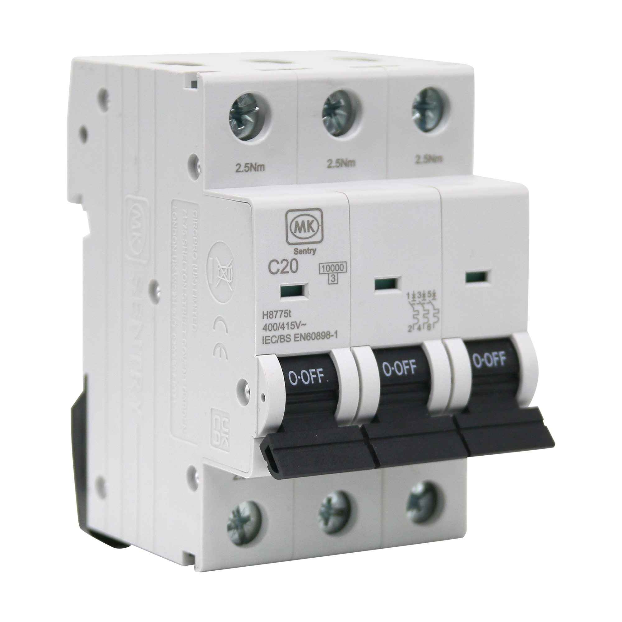 20A 3POLE 10kA C CURVE MCB