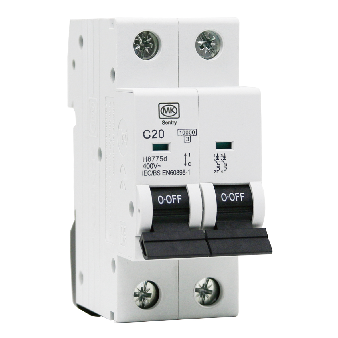 20A 2POLE 10kA C CURVE MCB