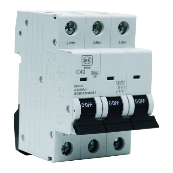 40A 3POLE 10kA C CURVE MCB