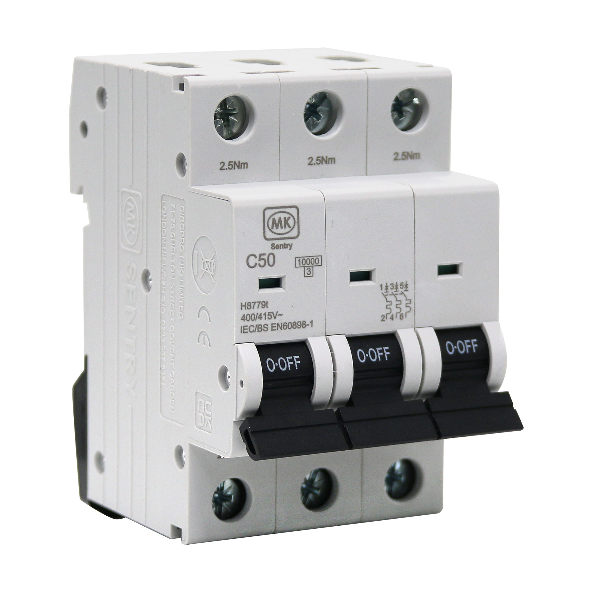 50A 3POLE 10kA C CURVE MCB
