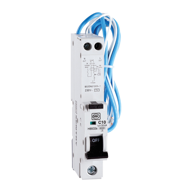 RCBO 10A 230V C CURVE 30MA TYPE AC SINGLE MODULE 6KA