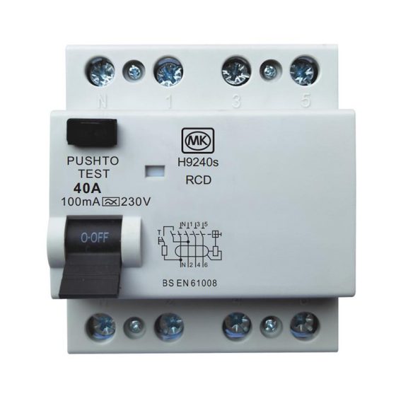 40A 4Module 100mA Type A RCD Bi-directional