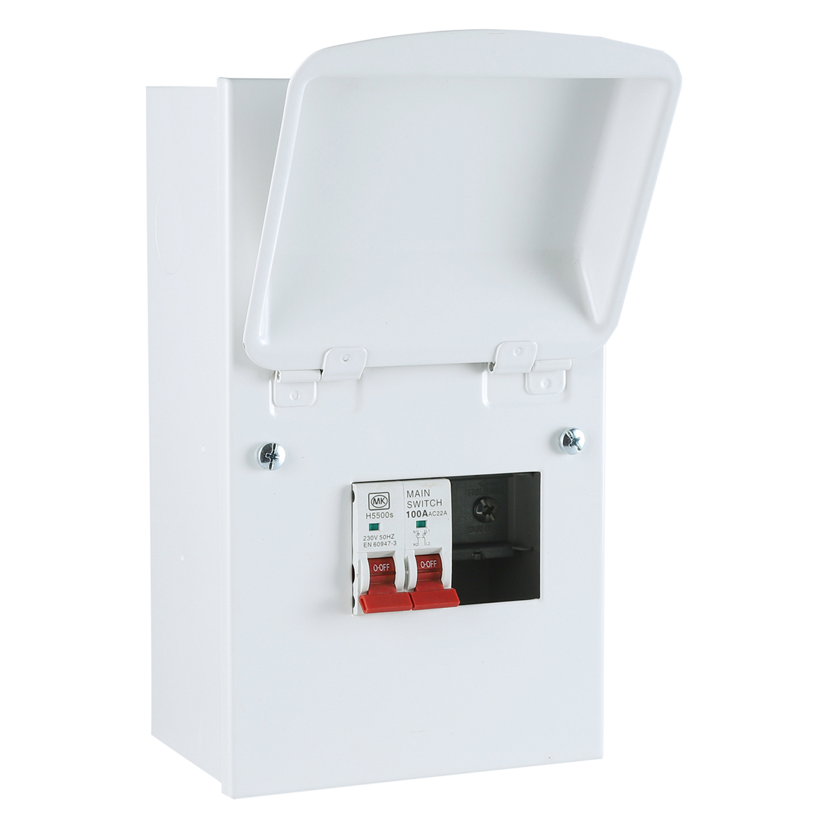 4 Way Metal Consumer Unit With 100A Switch - MK CIRCUITPROTECTION
