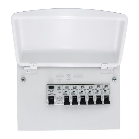 8 Way Metal Consumer Unit With 100A Switch & Surge