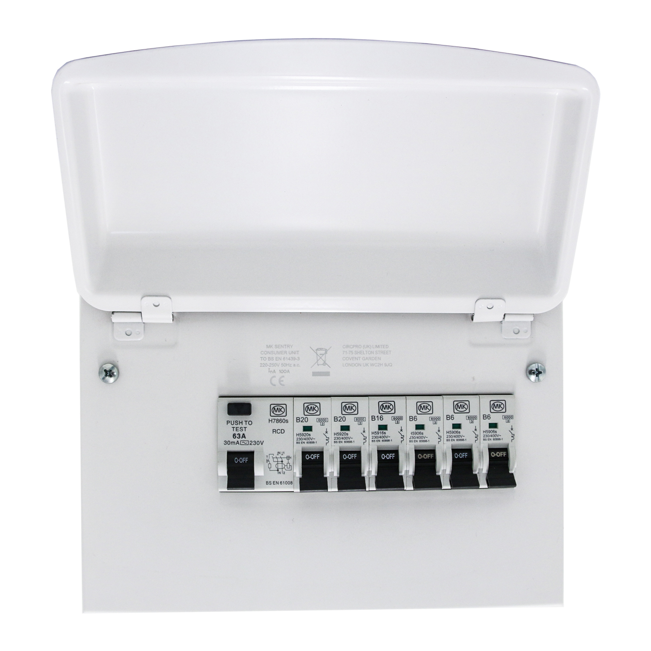 8 Way Metal Consumer Unit With 100A Switch & Surge