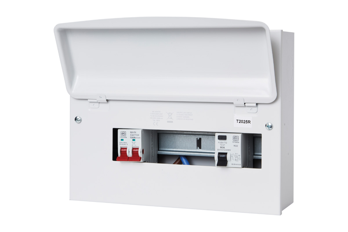 12 Way Metal Clad Consumer Unit with 100A Main Switch & RCD 80A