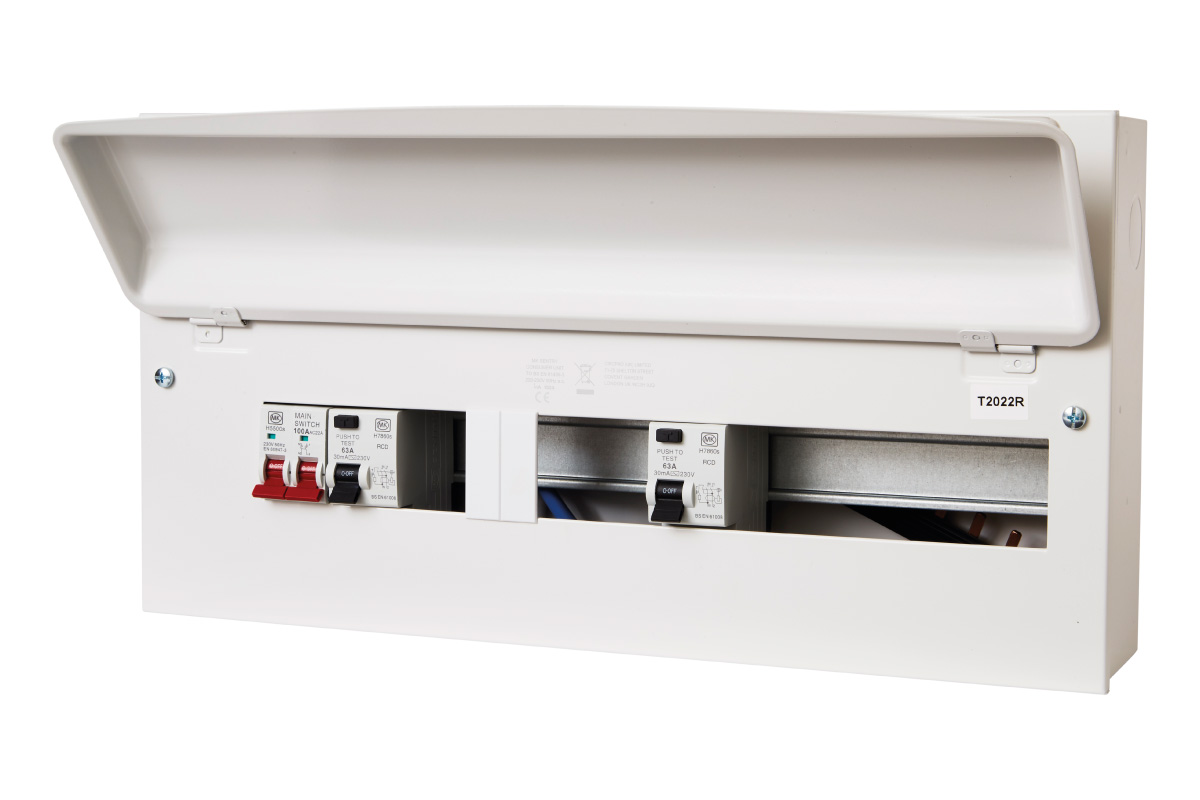 21 Way 100A Isolator Incomer Metal Clad Consumer Unit with 2X63A RCD