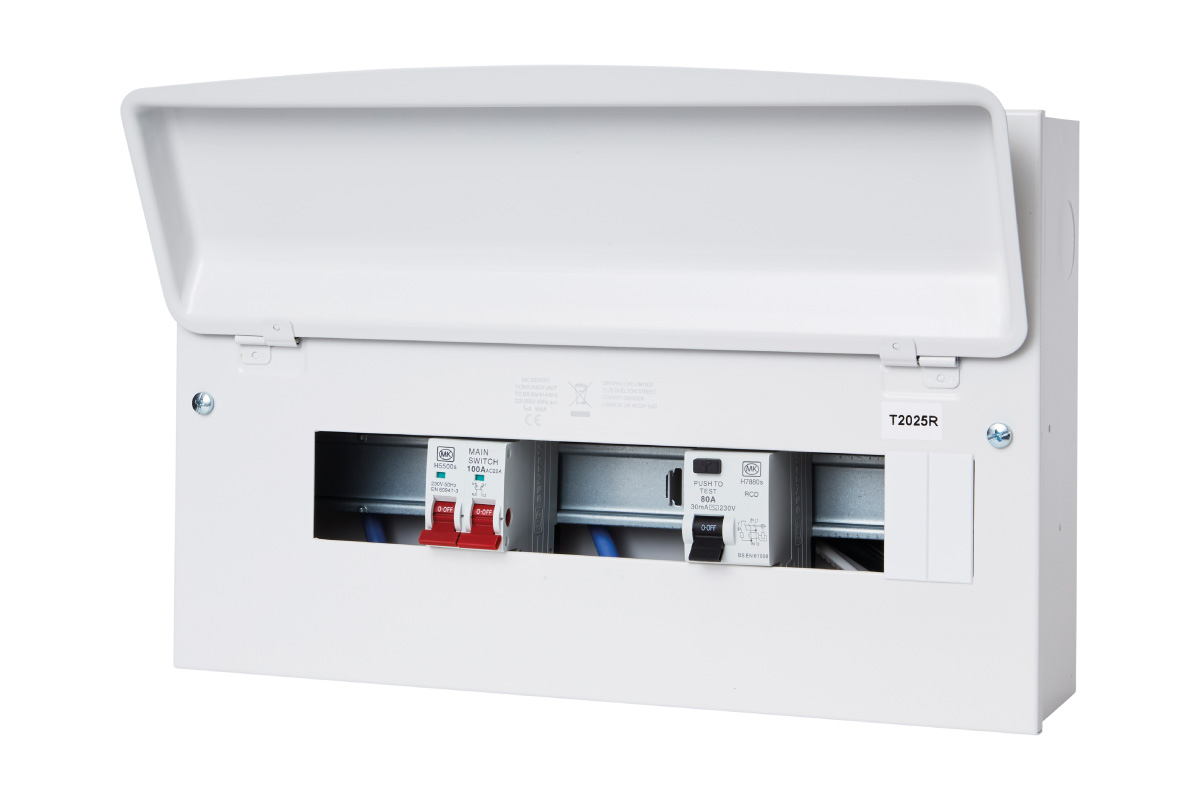 16 Way Metal Consumer Unit With 100A Switch & 80A RCD