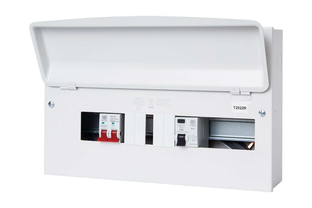 16 Way Metal Consumer Unit With 100A Switch And RCD 63A