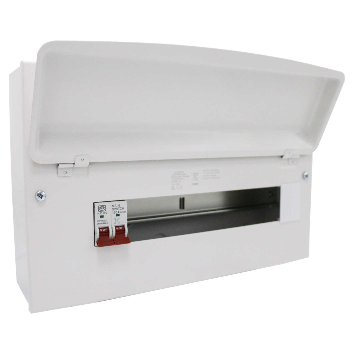 16 Way Metal Consumer Unit With 100A Switch - MK CIRCUITPROTECTION