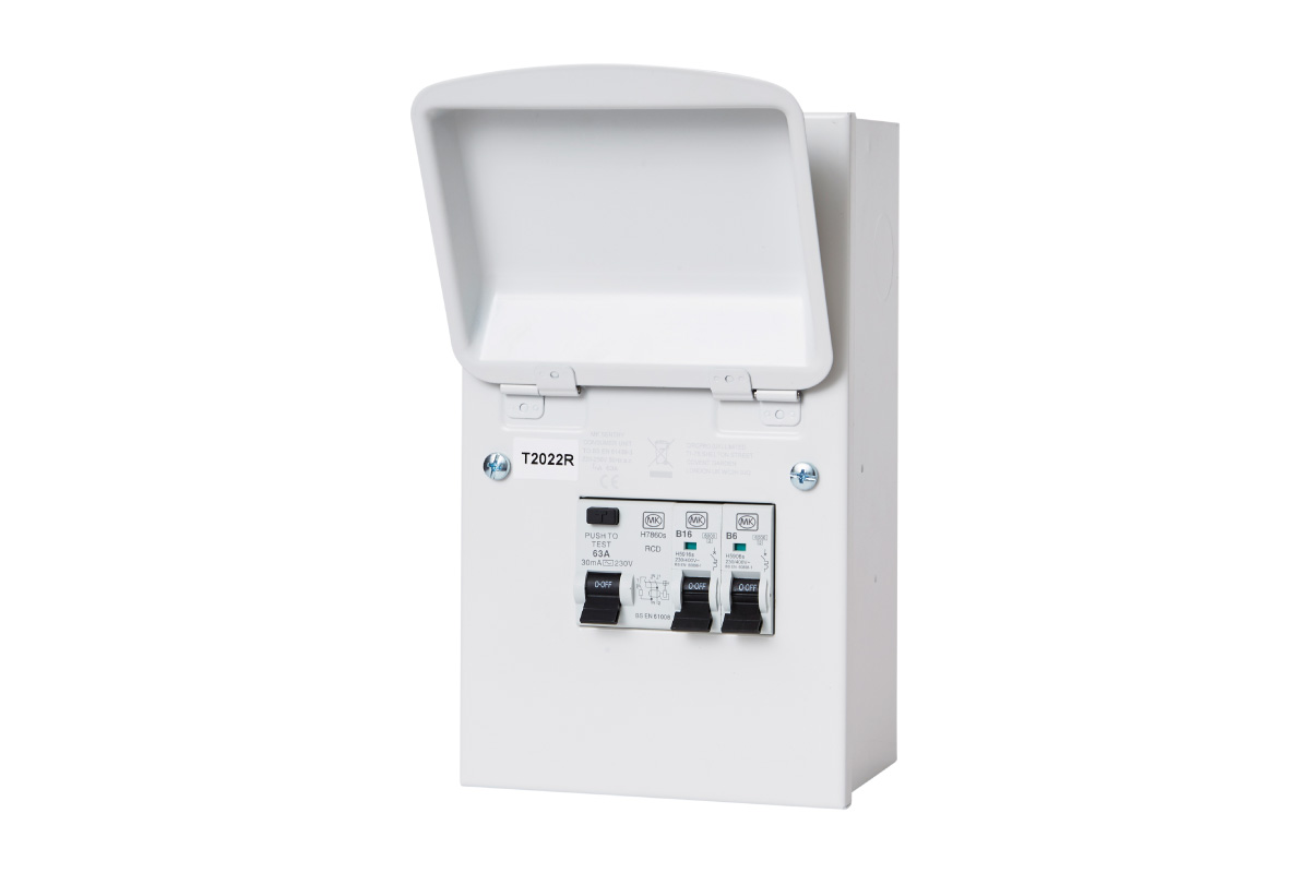 4 Way Metal Clad Consumer Unit with 63A RCD&2XMCB