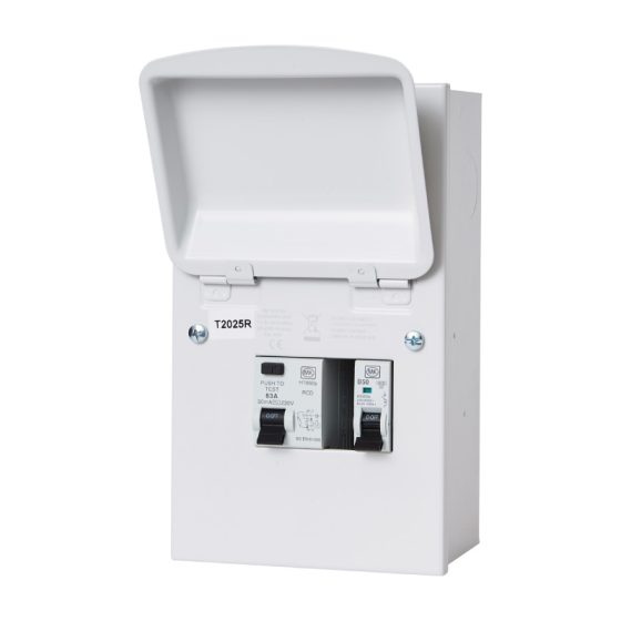 4 Way Metal Clad Consumer Unit with 63A RCD&1XMCB