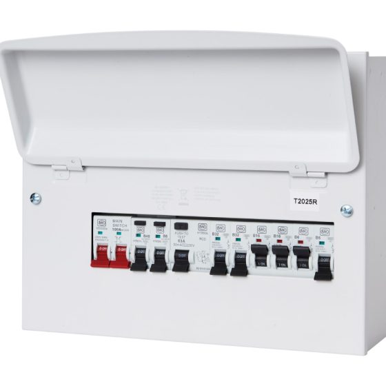 12 Way Metal Clad Consumer Unit with 100A Main Switch??63A RCD??6 X MCB & 2 X RCBO