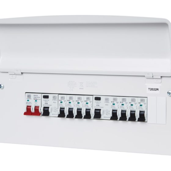 16 Way Metal Consumer Unit With 100A Switch Dural RCD 63A& 8 X MCB