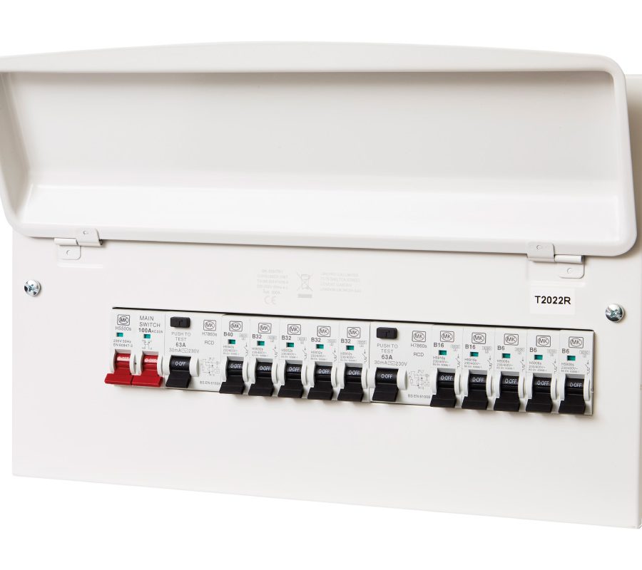 16 Way Metal Consumer Unit With 100A Switch Dural RCD 63A& 10 X MCB