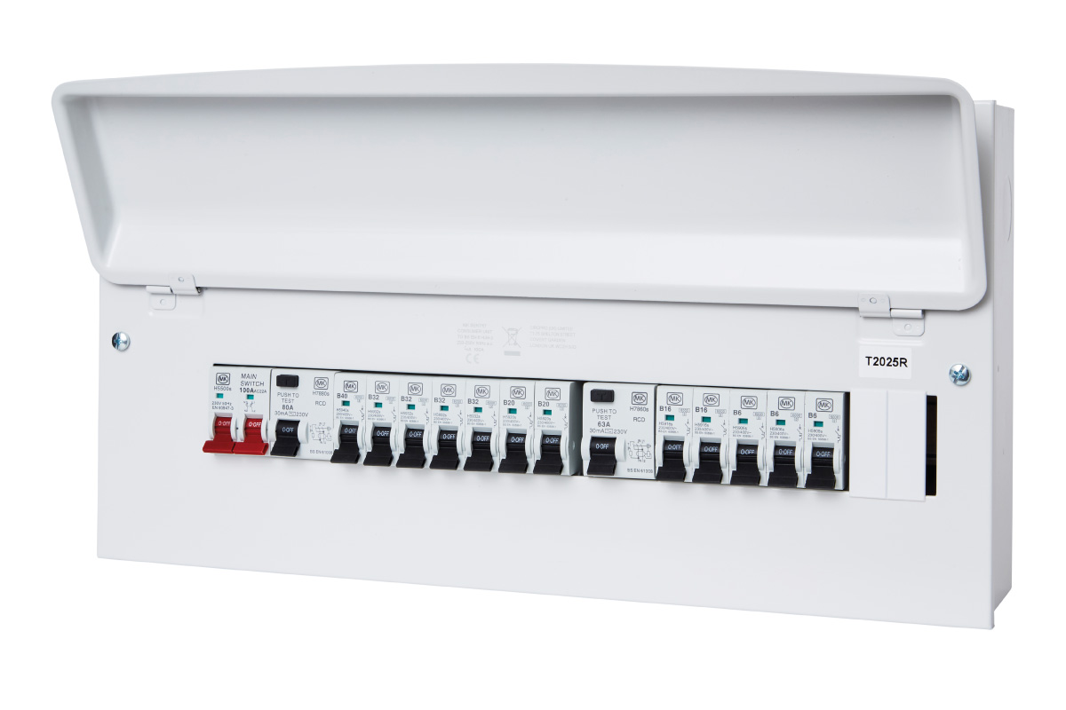 21 Way 100A Isolator Incomer Metal Clad Consumer Unit with 2x 80A RCD