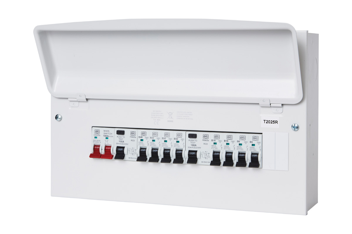 16 Way Metal Consumer Unit With 100A Switch Dural RCD 100A& 8 X MCB