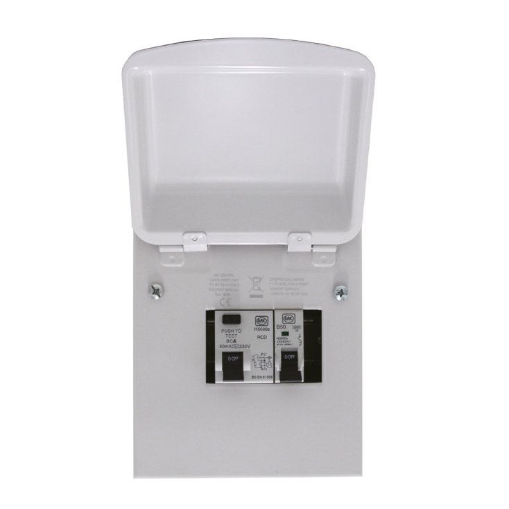 4 Way Metal Consumer Unit With 80A 30mA RCD Type A & MCB