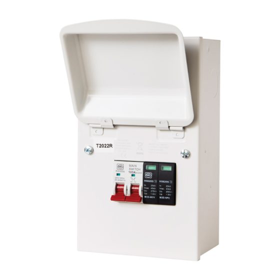 4 Way Metal Clad Consumer Unit with 100A Switch Incomer&1X SPD
