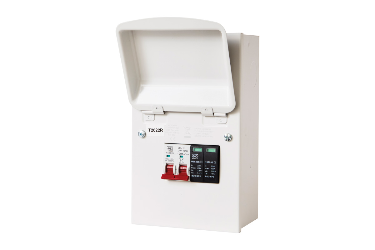 4 Way Metal Clad Consumer Unit with 100A Switch Incomer&1X SPD