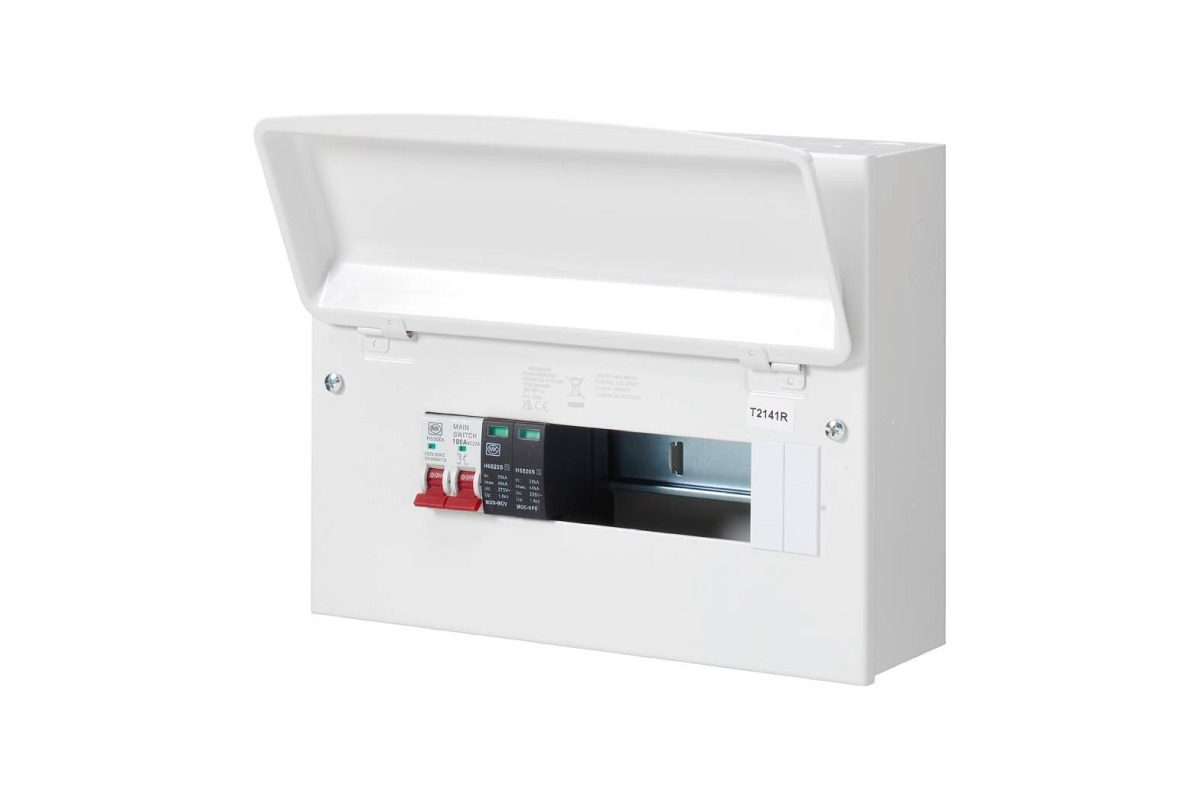 12 Way Metal Clad Consumer Unit with 100A Main Switch & Surge