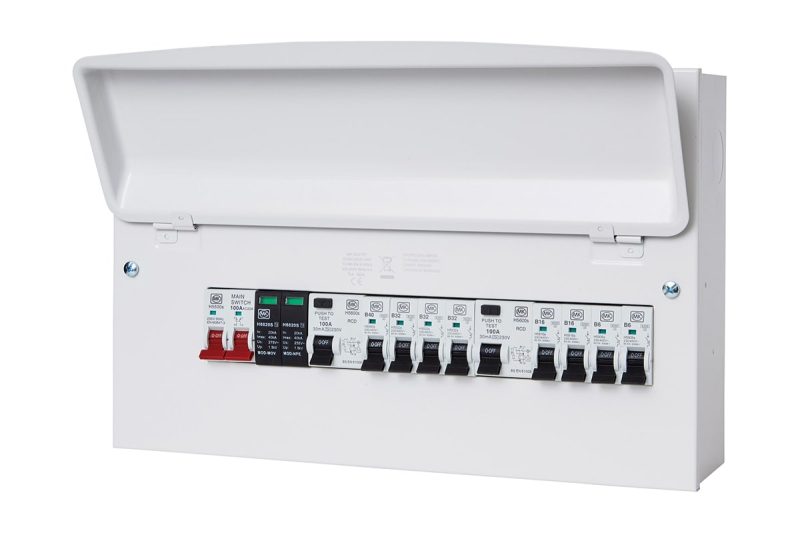 16 Way Metal Clad Consumer Unit With 100A Switch Dural RCD 100A 8 X MCB & Surge