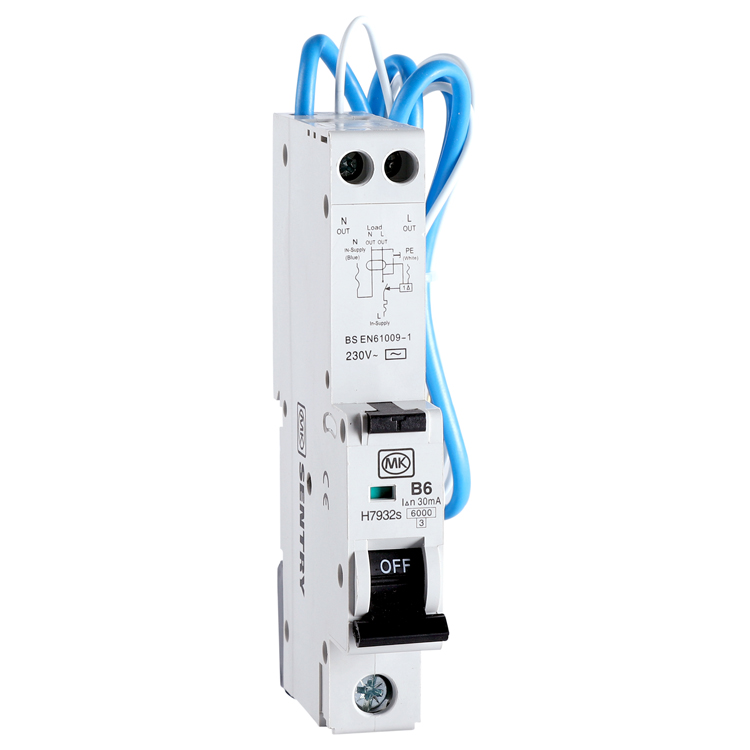 RCBO 50A 230V B CURVE 30MA TYPE A SINGLE MODULE 10KA