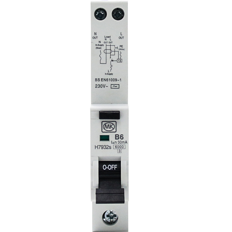 RCBO 50A 230V B CURVE 30MA TYPE A SINGLE MODULE 10KA - MK CIRCUITPROTECTION